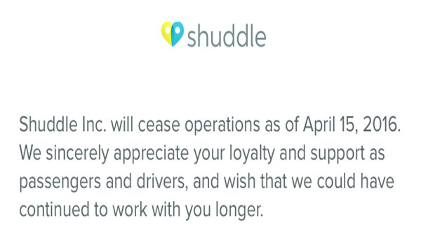 因筹集不到融资，“给孩子们的Uber” Shuddle宣布停止运营